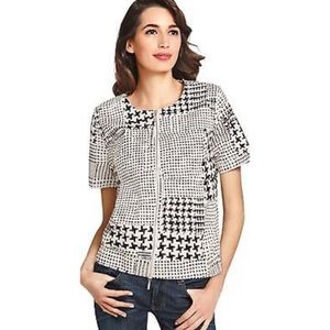 Cabi Zip Up Style #932 Double Zipper Crop Pattern